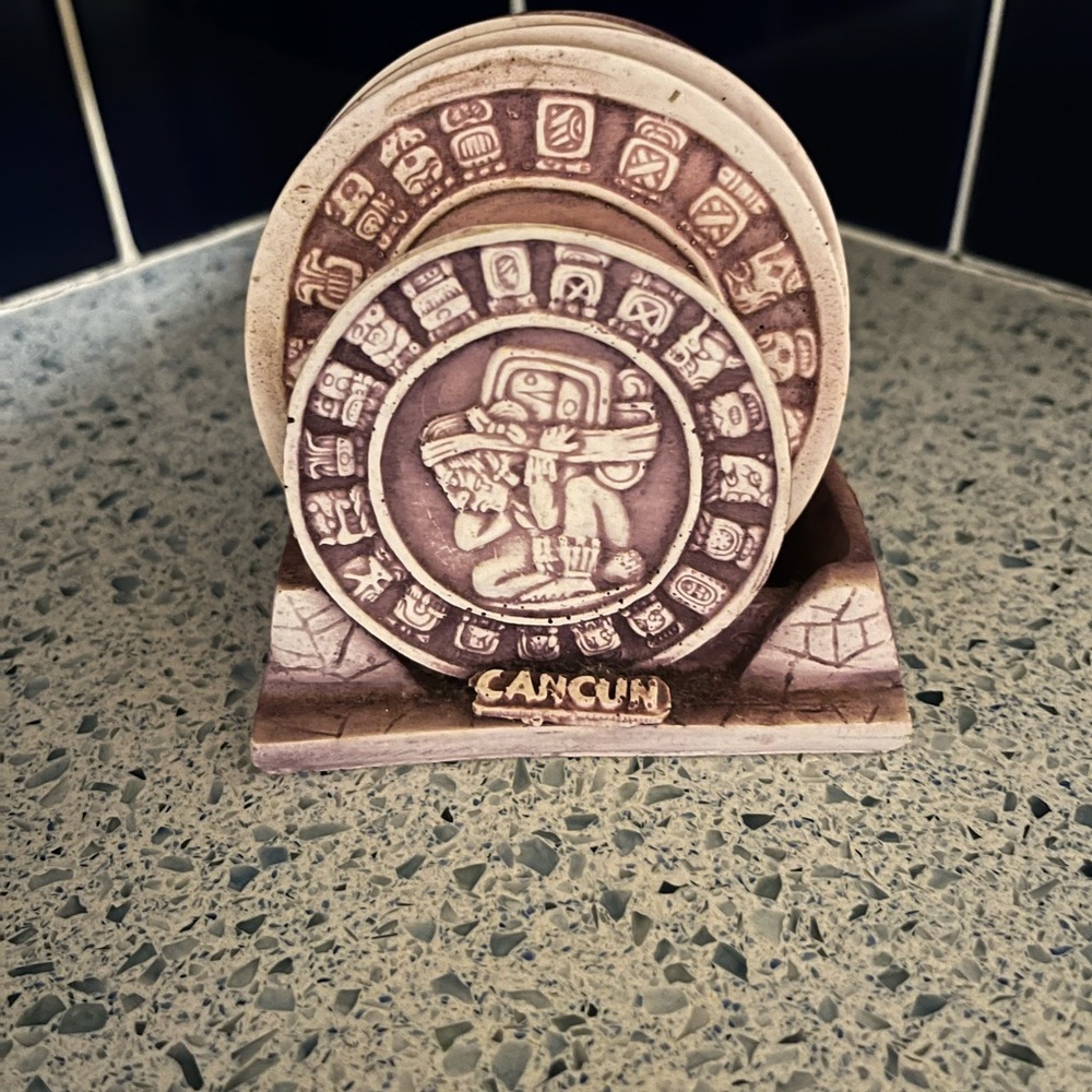 Coaster set - Cancun Mexico, perfect condition.Unchipped,full set, never used.